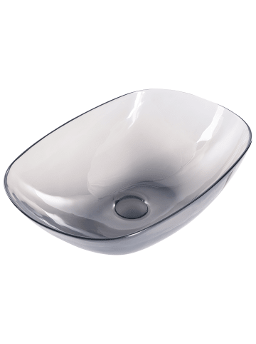 Beliani 2-tlg Waschbecken MOENGO in Transparent/Schwarz