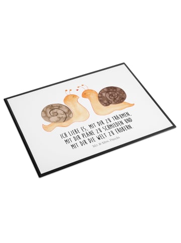 Mr. & Mrs. Panda schreibtischunterlage Schnecken Liebe mit Spruch in Weiß