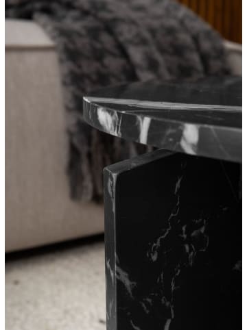 KADIMA DESIGN Couchtisch 70x70x33 cm Sofatisch in Marmor-Optik Modern, in Schwarz