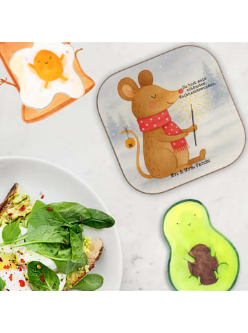 Mr. & Mrs. Panda Coaster Maus Weihnachten Design mit Spruch in Weiß