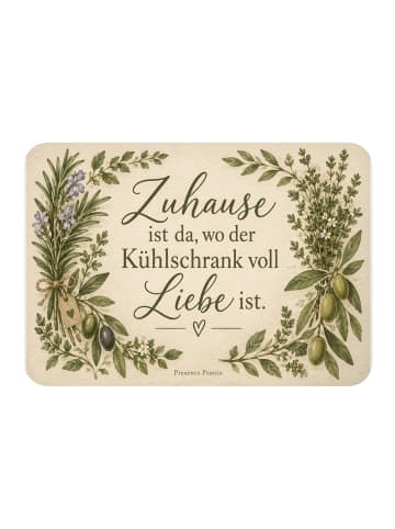 Magnet Küchenkräuter botanisch Design mit Spruch in Weiß