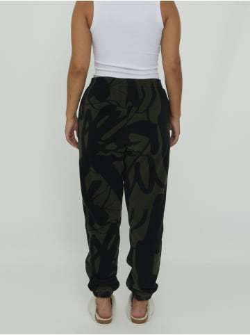 MAZINE Sweatpants Loop Printed Fleece Pants in black/printed