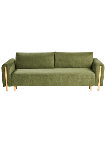 Beliani 3-Sitzer Sofa KVAM in Grün/Braun - (W) 242 x (H) 85 x (L) 99 cm