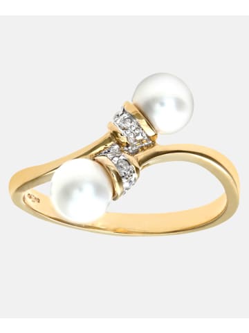 Diamant L'éternel Ring aus 375 Gelbgold mit Diamant mit Perle