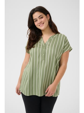 KAFFE curve Ärmellose Bluse KCsida Regular fit in Oil Green/ Moonstruck Stripe