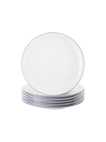 Seltmann Weiden 6er Set Frühstücksteller Compact Blaurand in Weiß-Blau ø 19,3 cm in weiß-blau