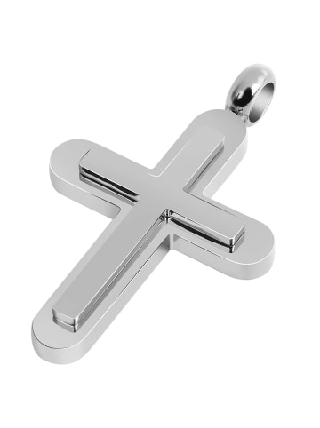 Adeliás Unisex Anhänger – Kreuz Kreuzanhänger aus Edelstahl in silber