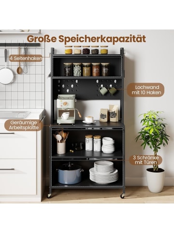 COSTWAY Küchenschrank 80 x 40 x 160 cm in Grau