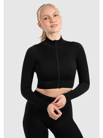 SMILODOX Cropjacke Kompression Zeya - Bitte eine Nummer größer bestellen in Schwarz