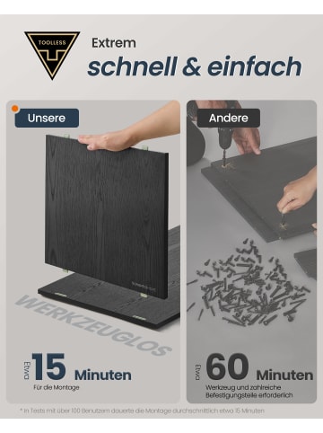 SONGMICS HOME 2er-Set: Sideboard in Naturwalnussfarben - (B)100 x (H)71 x (T)39 cm