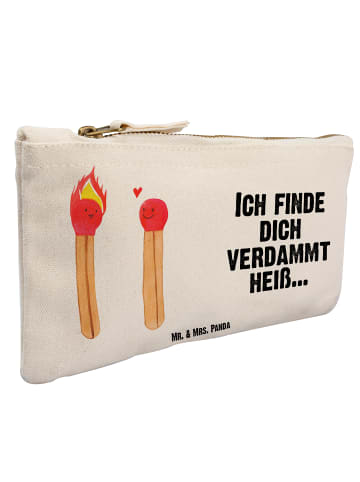 Mr. & Mrs. Panda Schminktasche Streichhölzer mit Spruch in Weiß