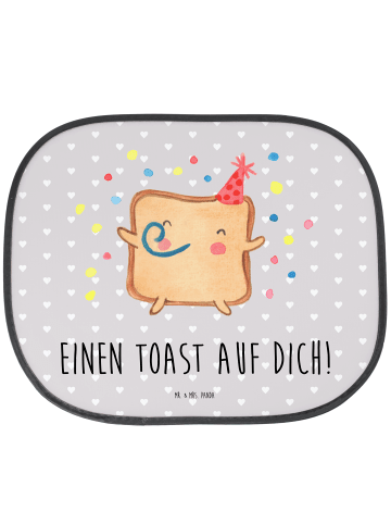 Mr. & Mrs. Panda Sonnenschutz Auto Toast Party mit Spruch in Grau Pastell
