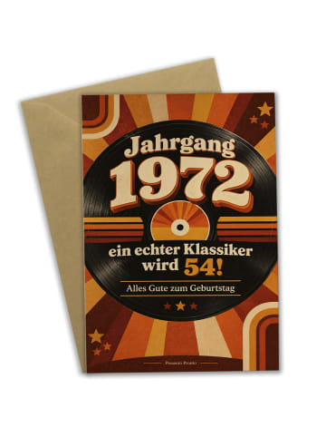 Mr. & Mrs. Panda Geburtstagskarte 54. Geburtstag Schallplatte no... in Weiß