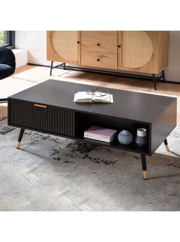 FineBuy Couchtisch in Schwarz / Spanplatte / 110x60x43
