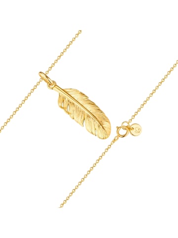 Glanzstücke München Kette Feder aus Sterling Silber in gelbgold
