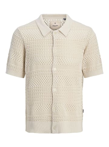 Jack & Jones Gestricktes Polo in Almond Milk