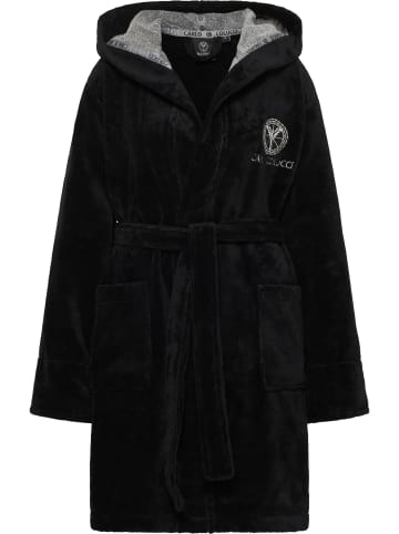 Carlo Colucci Bademantel Coma in Schwarz / Silber