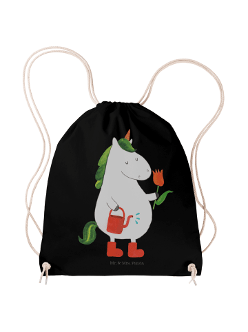 Mr. & Mrs. Panda Sportbeutel Einhorn Gärtner ohne Spruch in Schwarz