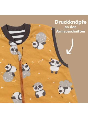 Schlummersack Schlafsack mit Füßen und umklappbaren Bündchen, 1.0 TOG in Gold