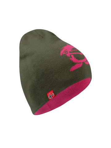 Trollkids Beanie Troll Long in dusky olive/light magenta