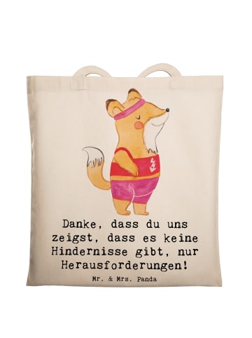 Mr. & Mrs. Panda Tragetasche Leichtathletik Trainerin Inspiratio... in Creme