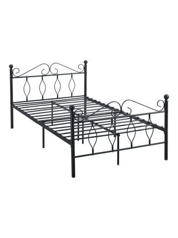 en.casa Metallbett Apolda in Schwarz (B)120cm