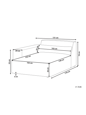 Beliani Chaiselongue HELLNAR in Grau - (W) 102 x (H) 70 x (L) 176 cm