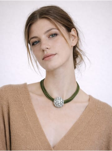collezione alessandro Kurze Kette " Crystal " in grün