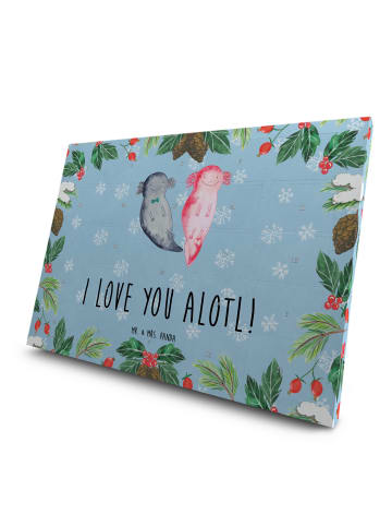 Mr. & Mrs. Panda Tee Adventskalender Axolotl Liebe mit Spruch in Eisblau