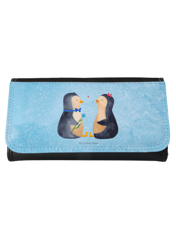 Mr. & Mrs. Panda Damen Portemonnaie Pinguin Pärchen ohne Spruch in Eisblau