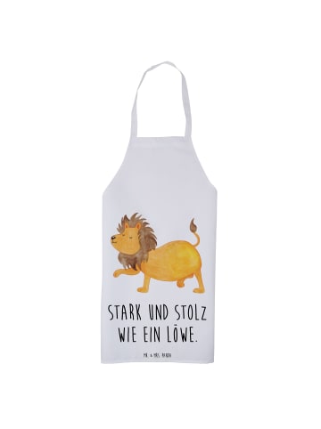 Mr. & Mrs. Panda Kellner Schürze Sternzeichen Löwe mit Spruch in Weiß