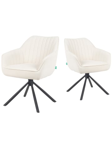 DUBI Möbel 2er-Set: Drehstuhl Mika-Maya in Creme - (B)60 x (H)82 x  (T)61 cm