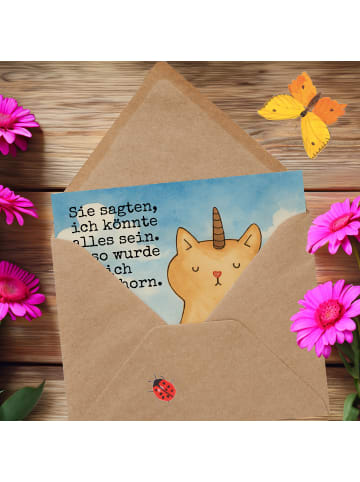 Mr. & Mrs. Panda doppelkarte Einhorn Katze Design mit Spruch in Weiß