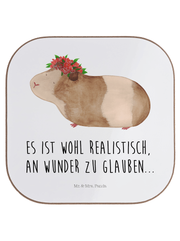 Mr. & Mrs. Panda Untersetzer Meerschweinchen Weisheit mit Spruch in Weiß