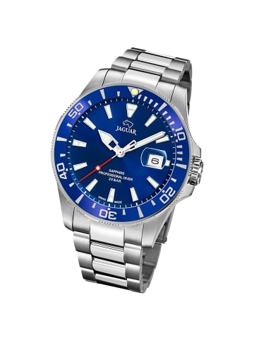 Jaguar Analog-Armbanduhr Jaguar Pro Diver silber groß (ca. 43,5mm)