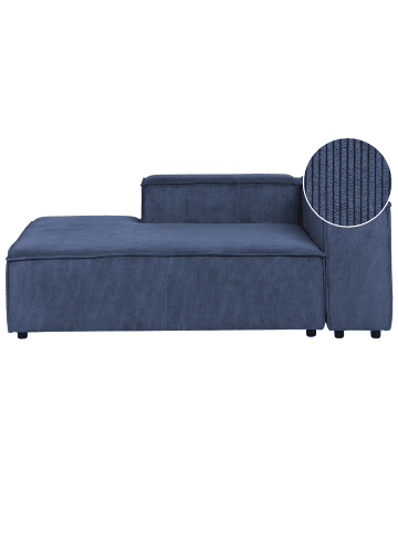 Beliani Chaiselongue ARDAL in Blau/Schwarz - (W) 119 x (H) 68 x (L) 180 cm