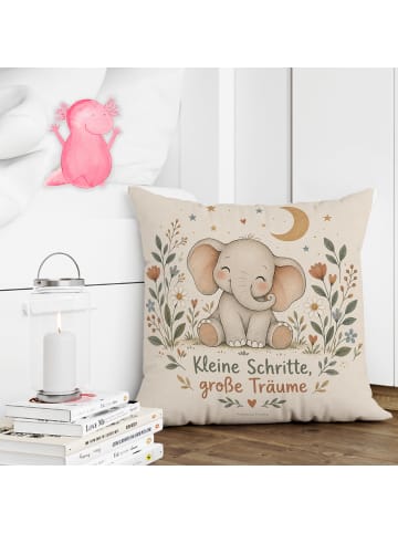Mr. & Mrs. Panda Kopfkissen Elefant ruhig Design mit Spruch in Weiß