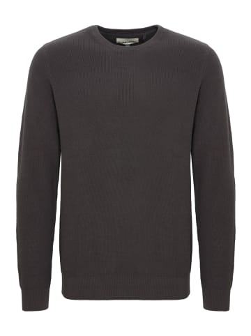 BLEND Rundhals Strickpullover Basic Langarm Sweater in Dunkelgrau