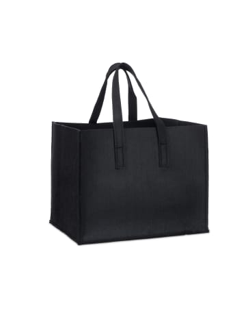 relaxdays 2x Kaminholzkorb in Schwarz - (B)43 x (H)35 x (T)37 cm