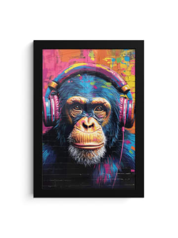 MuchoWow Poster mit Leiste Bunte Schimpanse  (BxH)