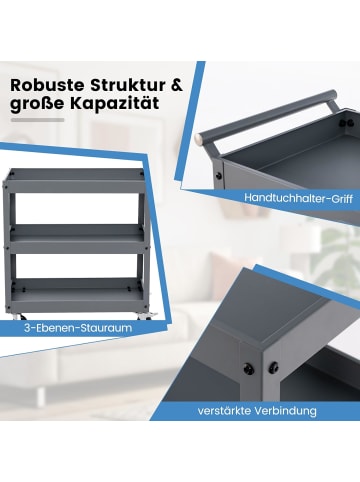 COSTWAY Werkstattwagen mit 2 Etagen in Grau