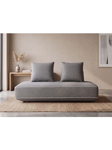 Beliani Chaiselongue SEILLANS in Grau/Beige - (W) 194 x (H) 94 x (L) 97 cm symmetrisch