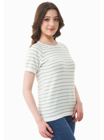 Organication T-Shirt "WOR17581" in Cremeweiß/Matchagrün