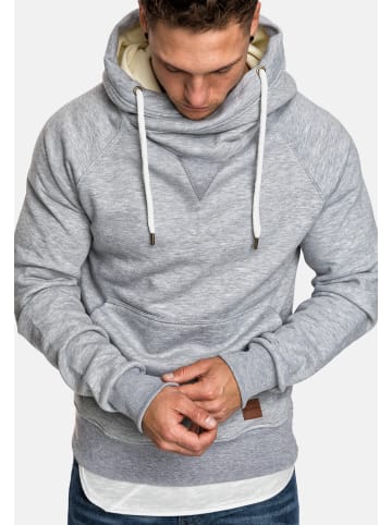 Humy Basic Sweater Hoodie Einfarbig mit Schall Kapuze in Hellgrau