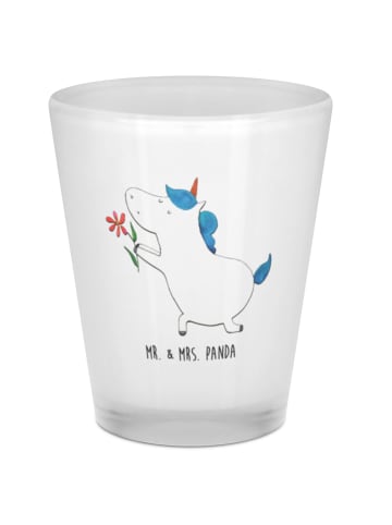 Mr. & Mrs. Panda Schnapsglas Einhorn Blume ohne Spruch in Transparent
