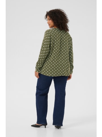 KAFFE curve Langarm-Bluse KCsida Regular fit in Grape Leaf / Chalk Dot