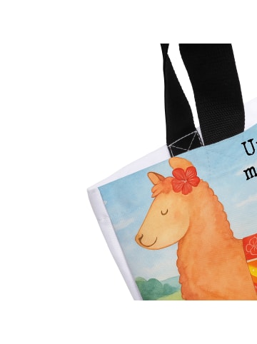 Mr. & Mrs. Panda Tote Bag Alpaka Stolz Design mit Spruch in Weiß