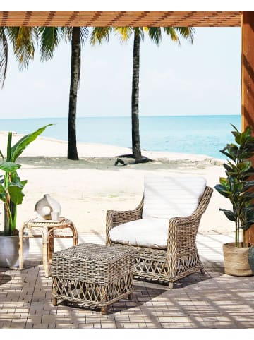 Beliani Sessel RIBOLLA in Braun/Weiß - (W) 71 x (H) 78 x (L) 70 cm