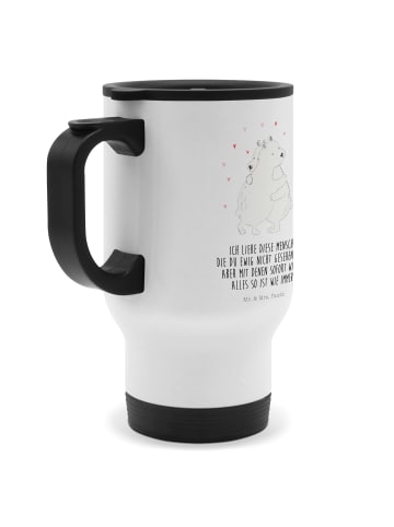 Mr. & Mrs. Panda thermosbecher Eisbär Umarmen mit Spruch in Weiß