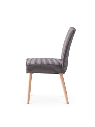 B&D Home 2er-Set: Esszimmerstuhl CEDRIC in Anthrazit - (B)48 x (H)91 x (T)61 cm
